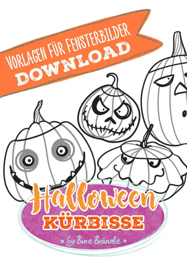 Kürbisse - Tolle Halloween Deko als PDF-Download – Bines Download Shop