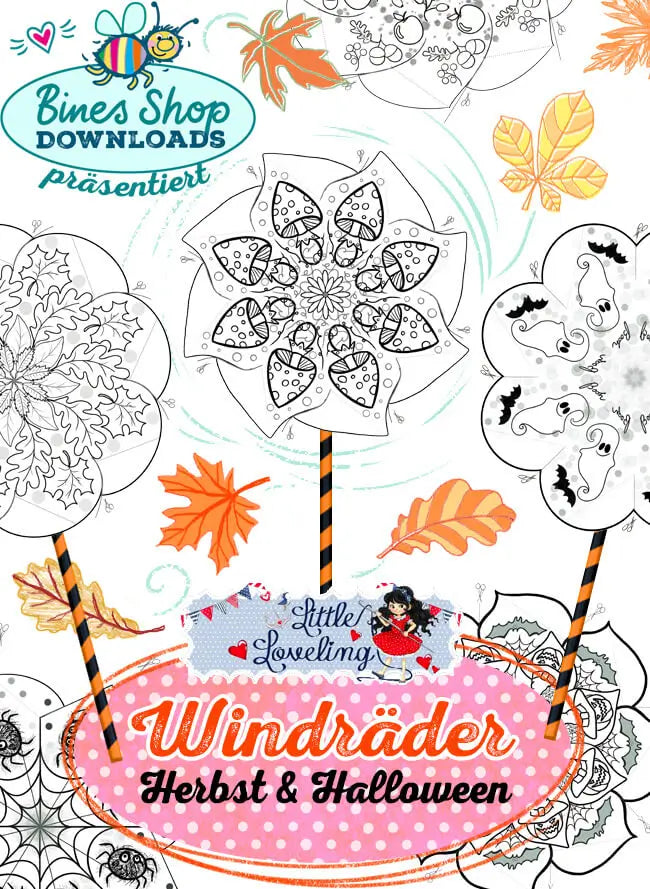 Windräder Herbst & Halloween - DIY Bastelideen & Vorlagen – Bines