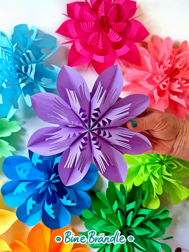 Faltblumen - Papier Blten zum Sofortdownload  Bines Download Shop