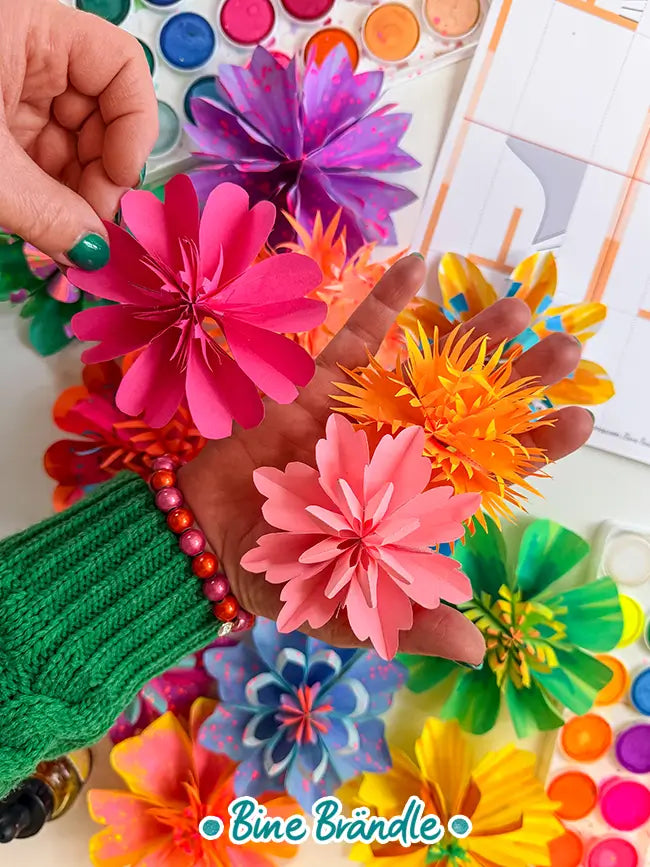 Mini-Faltblumen – Kreative Papierkunst im PDF Download – Bines Download Shop