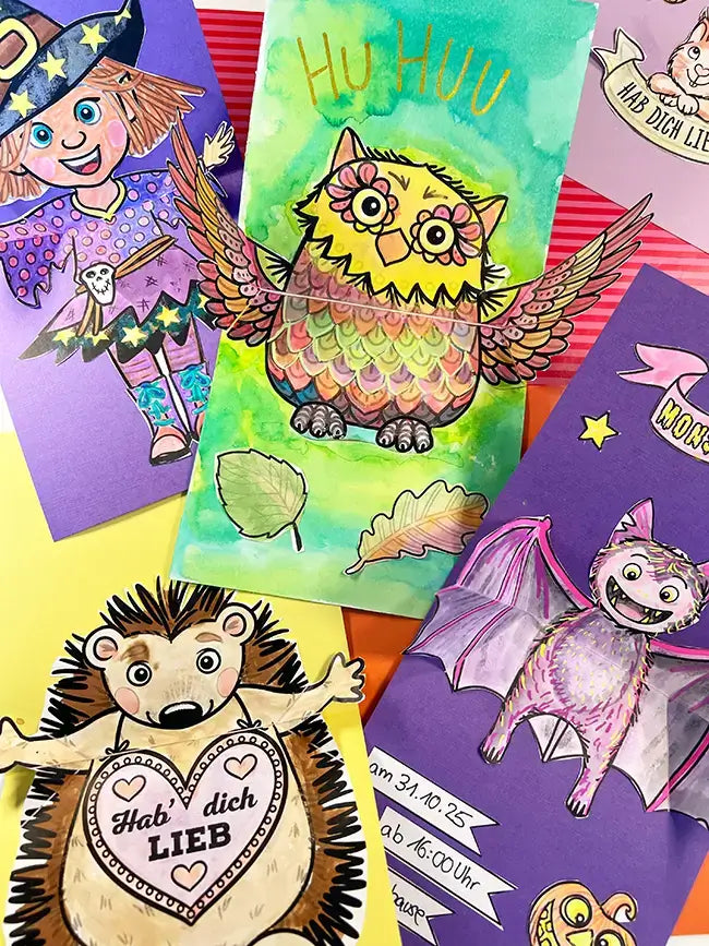 Pop-up Karte Herbst & Halloween - Originelle 3-D Karten – Bines Shop