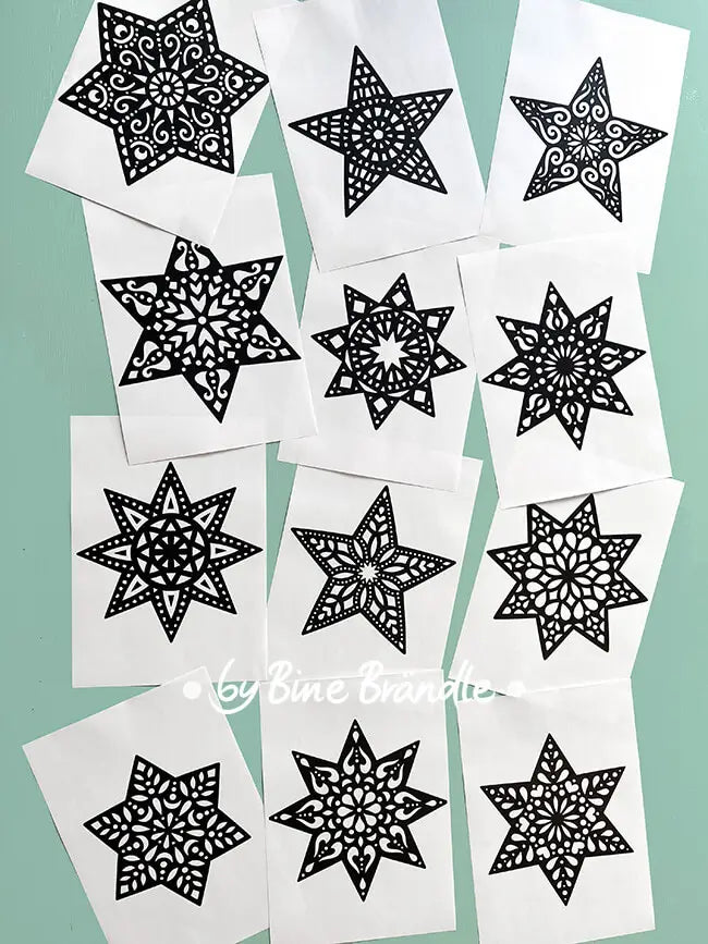 Sterne wie Scherenschnitte – Bines Shop