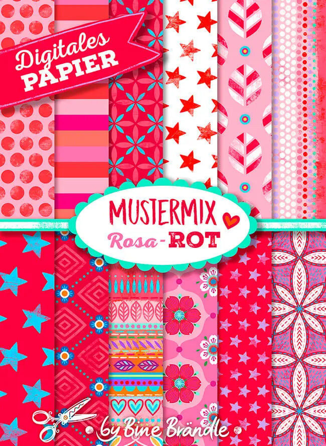 Pattern mix pink-red DP