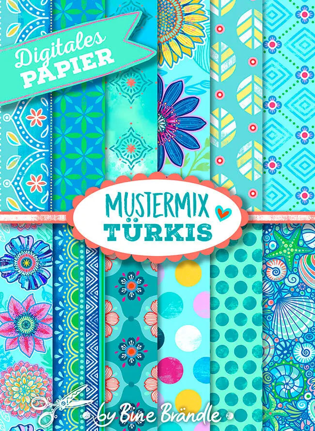 Pattern mix turquoise DP