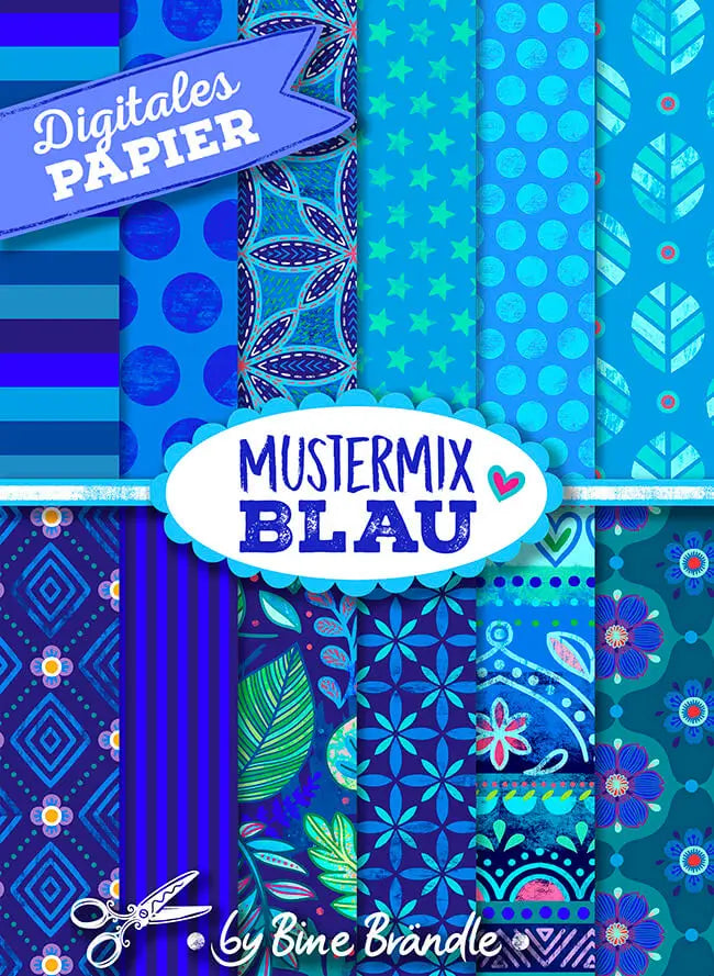 Pattern mix blue DP