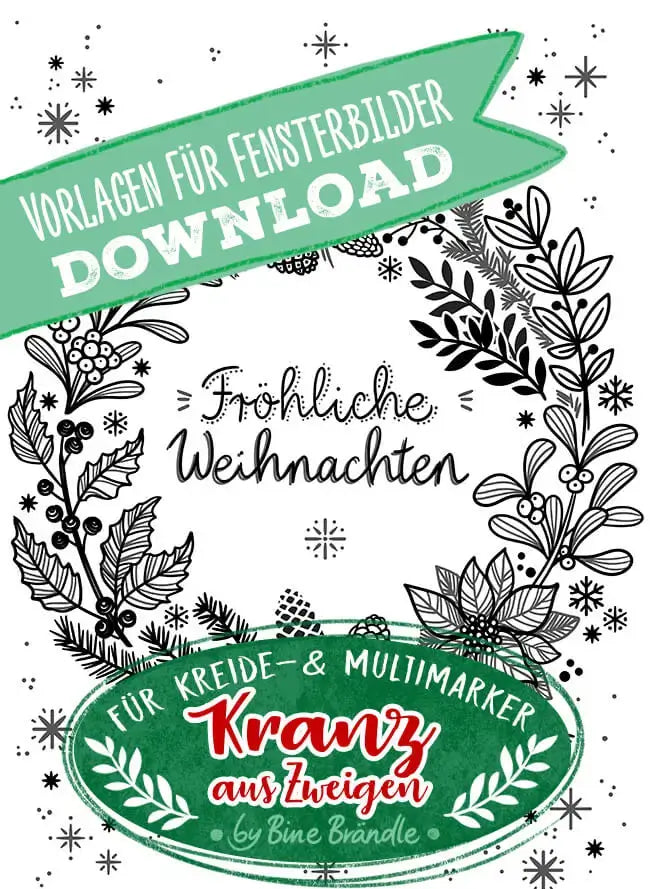 Weihnachtskranz aus Zweigen – Einfacher DIY-Kranz – Bines Download Shop