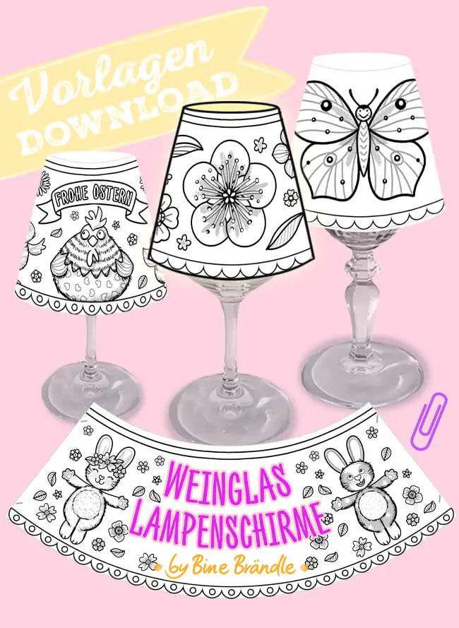 Wine Glass Lampshades Easter & Spring SW