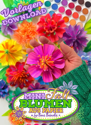 Kreativ-Bündel Faltblumen - Bunte Mini-Faltblumen aus Papier, ideales Bastelprojekt, sofortiger Download