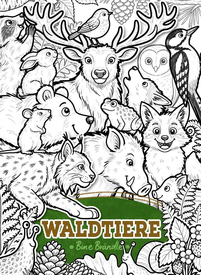 Waldtiere – Ausmalbilder & Bastelvorlagen für deine Waldwelt | PDF