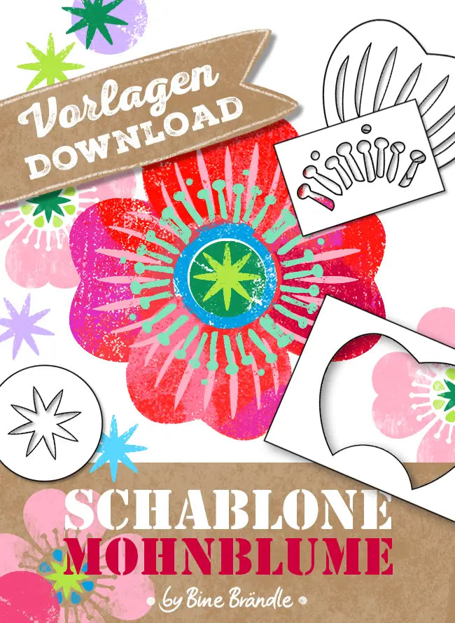 Schablone Mohnblume