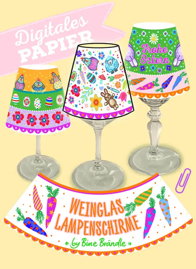 Wine glass lampshades Easter & Spring